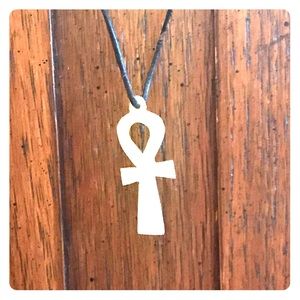 Women’s Symbol Pendant On Black String Necklace